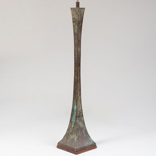 Bronze Verdigris Floor Lamp, Attributed to Stewart Ross James