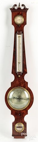 English mahogany barometer, 19th c.