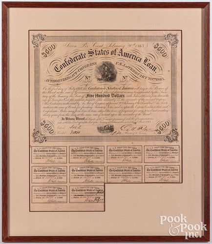 Confederate States of America $500 loan document