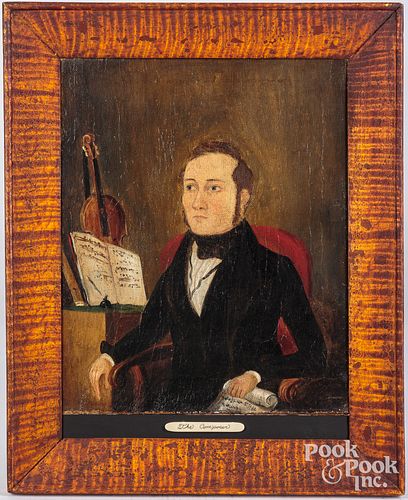 Contemporary oil on canvas portrait, The Composer
