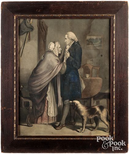 Early engraving of George Washington and mother