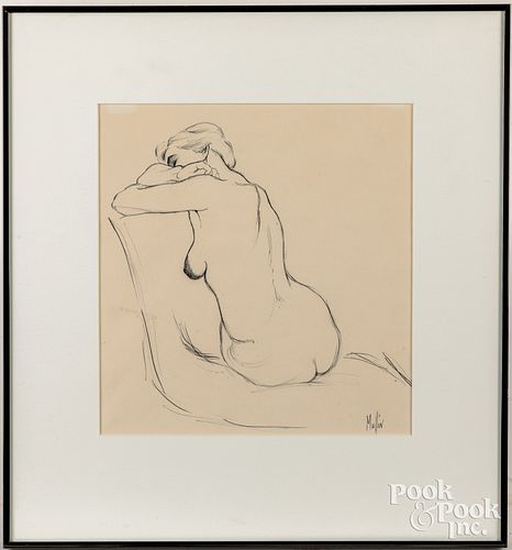 Margaret Mullin ink nude study