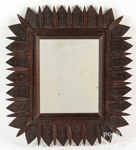 Tramp Art mirror, late 19th c.,