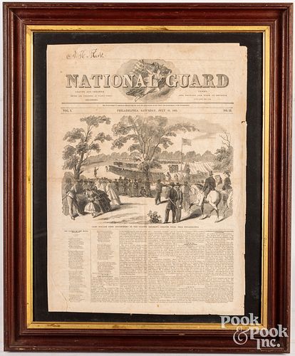 Framed National Guard newspaper
