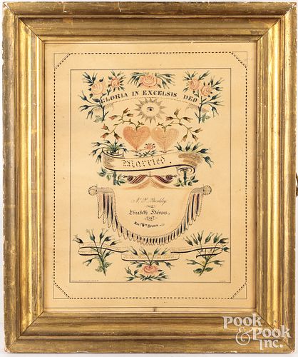 Pennsylvania watercolor marriage certificate