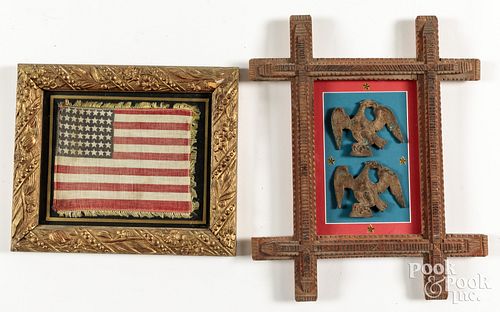 Six patriotic framed works