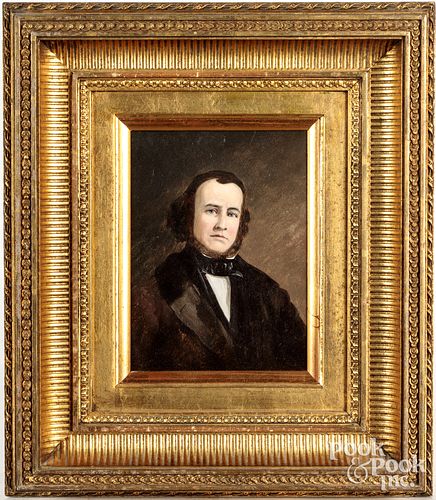 Oil on panel portrait of a gentleman, 19th c.