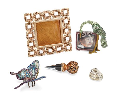 A group of Jay Strongwater jewelled enamel decorative items