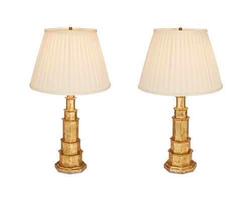 A pair of Art Deco-style table lamps
