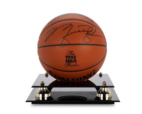 A 1993 Spaulding NBA Finals ball signed by Michael Jordan