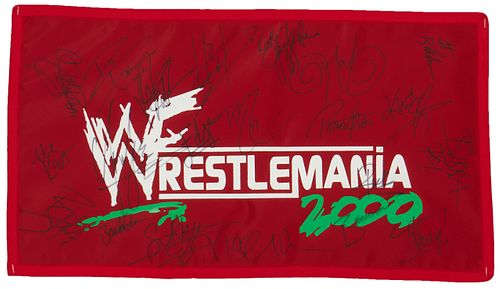 A Wrestlemania 2000 autographed flag