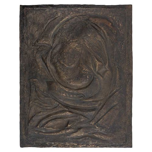 GERMÁN CUETO, Homenaje a Picasso, Firmada, Placa en bronce, 49 x 38 x 3.5 cm