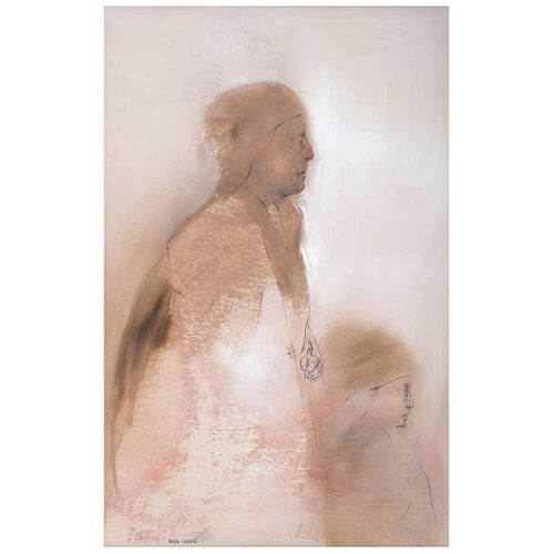 RAFAEL CORONEL, Sin título, Firmado, Óleo sobre papel, 74 x 48 cm