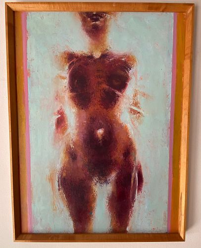 Mid Century Nude Woman Oil Painting by Taos NM Artist 