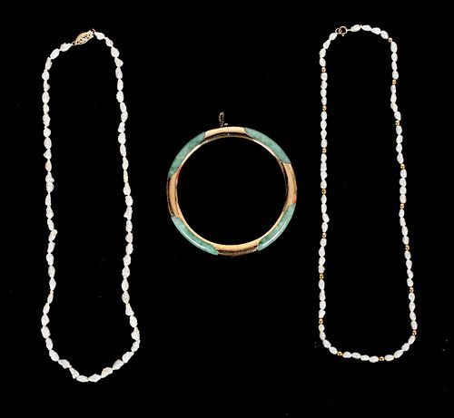 A Group of Pearl and Jade Jewelry