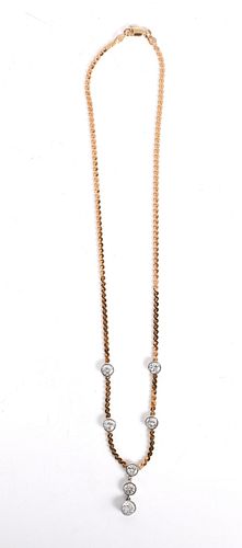 A 14k Gold and Diamond Necklace
