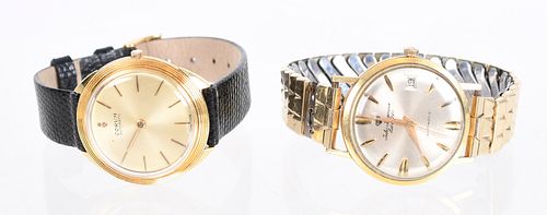 Two Vintage Men's Gold Wristwatches