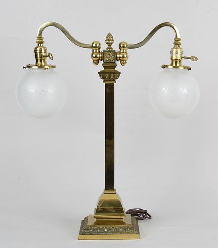 A Hubbell brass table lamp, early 20th century