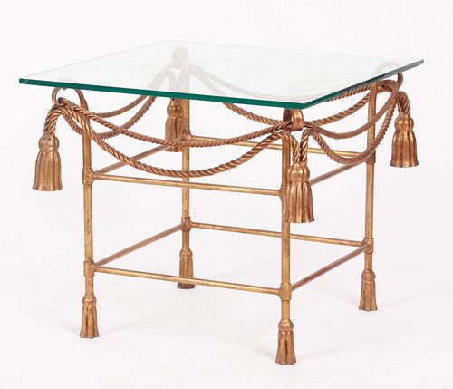 A Gilt Metal and Glass Side Table