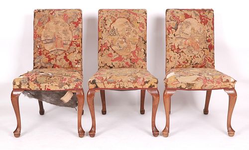 Three George II Style Mahogany Chairs
