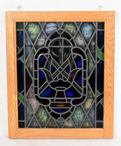 An Ecclesiastical stained leaded glass panel