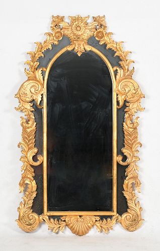 A Regence style carved giltwood mirror, 20th century