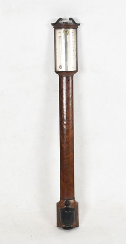 A Regency mahogany stick barometer, Rubergall
