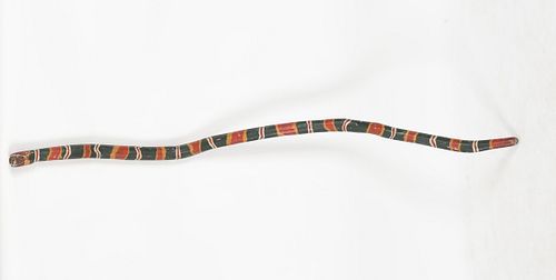 An American Folk Art painted model of a snake