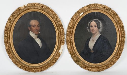 Pair of American School Portraits, 19th Century