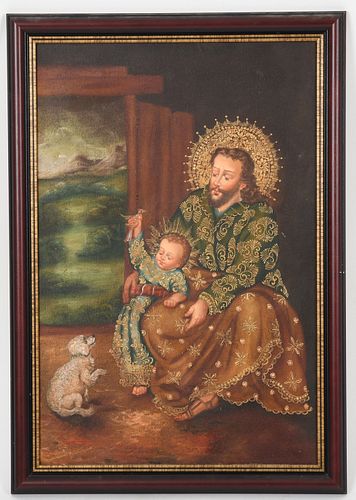 Peruvian School, Saint Joseph with Christ Child, o/c