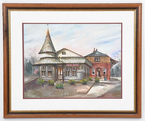 Watercolor, New Hope Train Station