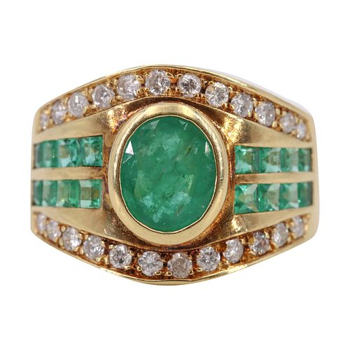 Emerald & Diamonds 18k gold Cocktail Ring
