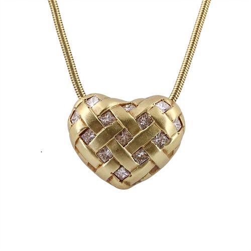 18k Gold & Diamonds Heart Necklace