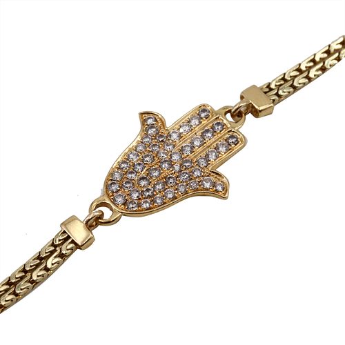 18k Gold Hamsa Bracelet with Diamonds