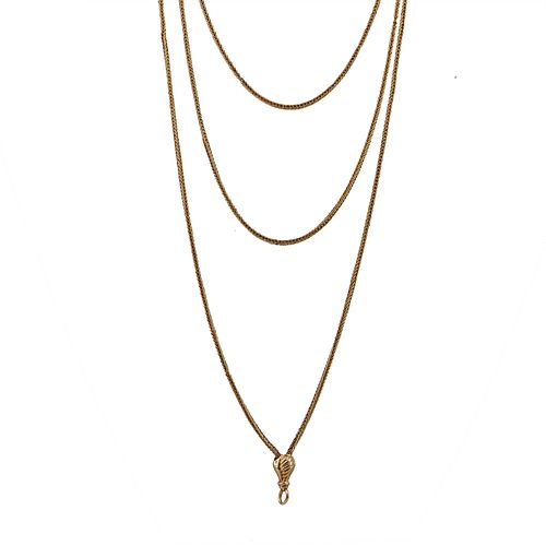 66 inches long Antique 18k Gold Chain Necklace