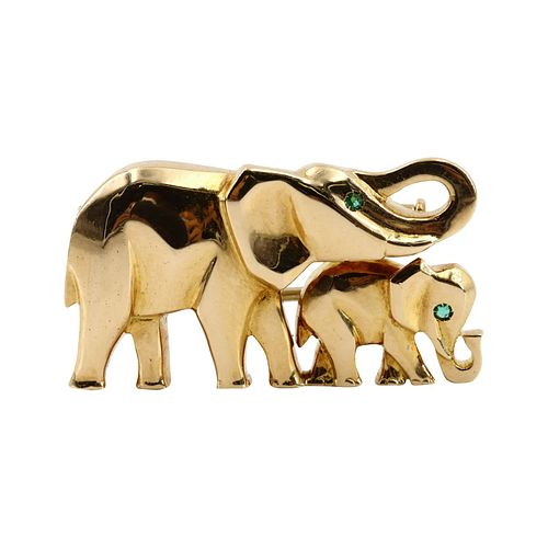 Cartier Elephants 18k Brooch