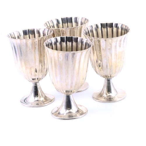Tiffany & Co. sterling silver fluted goblets
