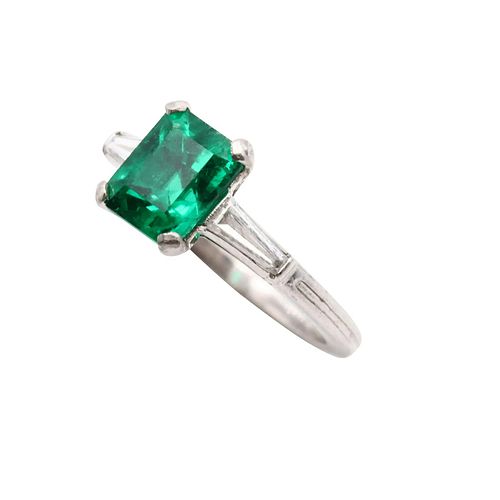 Tiffany & Co. Colombian Emerald & Diamonds Ring GIA CERTIF.