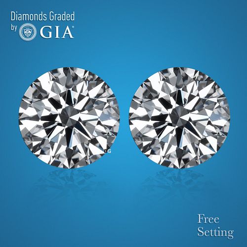 6.22 carat diamond pair Round cut Diamond GIA Graded 1) 3.10 ct, Color E, VVS2 2) 3.12 ct, Color F, VVS2. Appraised Value: $637,400 