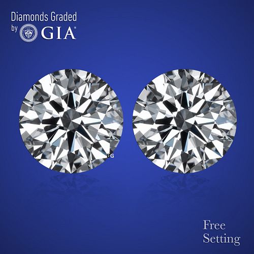 4.42 carat diamond pair Round cut Diamond GIA Graded 1) 2.20 ct, Color G, VVS2 2) 2.22 ct, Color G, VVS2. Appraised Value: $218,700 
