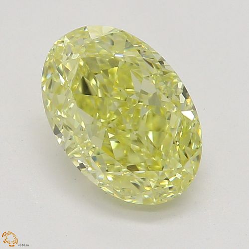 1.01 ct, Natural Fancy Intense Yellow Even Color, VS2, Oval cut Diamond (GIA Graded), Appraised Value: $20,700 