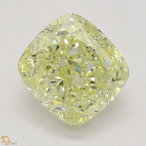 1.40 ct, Natural Fancy Yellow Even Color, VVS2, Cushion cut Diamond (GIA Graded), Appraised Value: $23,700 