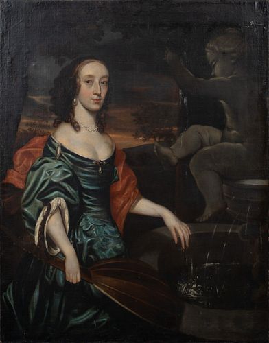 PORTRAIT BARBARA VILLIERS COUNTESS CASTLEMAINE DUCHESS OF CLEVELAND OIL PAINTING