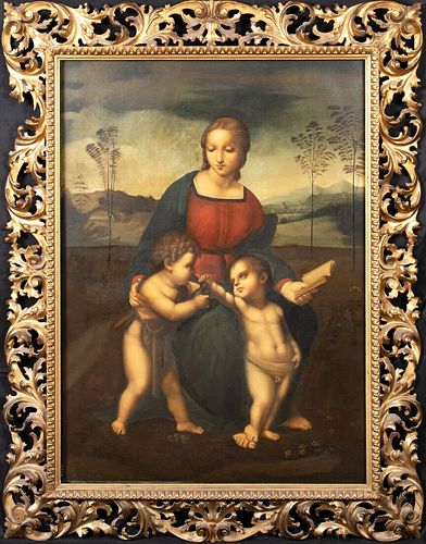 MADONNA & BABY RAPHAEL (1483-1520) OIL PAINTING