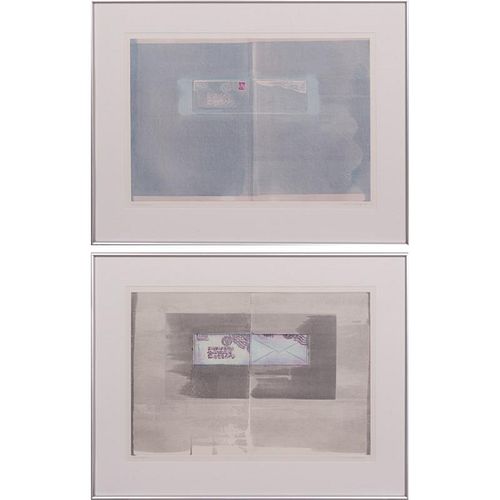 Noel Reifel  (20th Century) Envelope 9 and 11, Two aquatints,