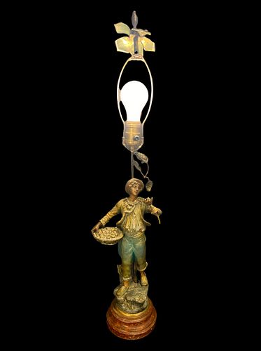 Victorian Spelter Figural Lamp 
