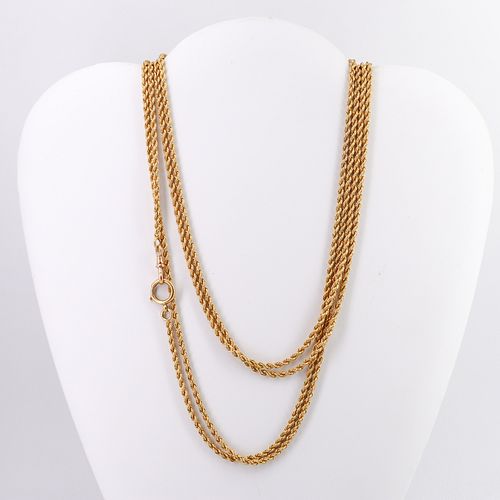 74 Inches long Antique 18k Gold Chain