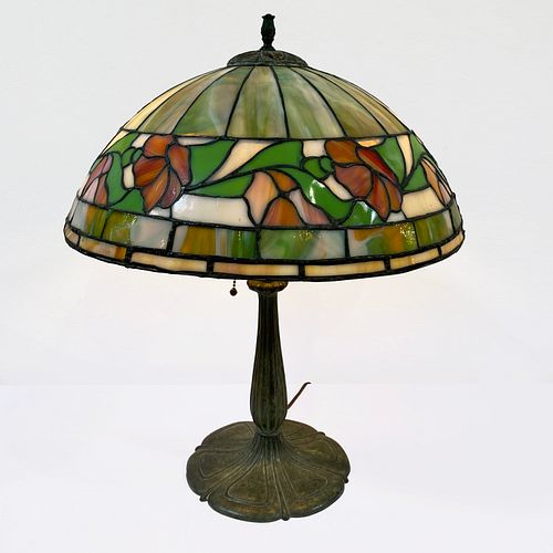 Bradley & Hubbard Stained Glass Lamp