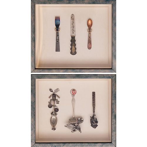 Artist Unknown (20th Century) Flatware and Spoons, Mixed metals,