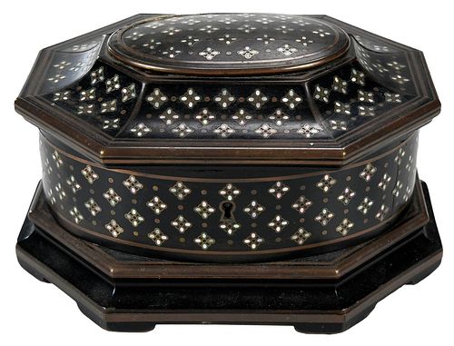 A Tahan Ebonized and Mother of Pearl Box